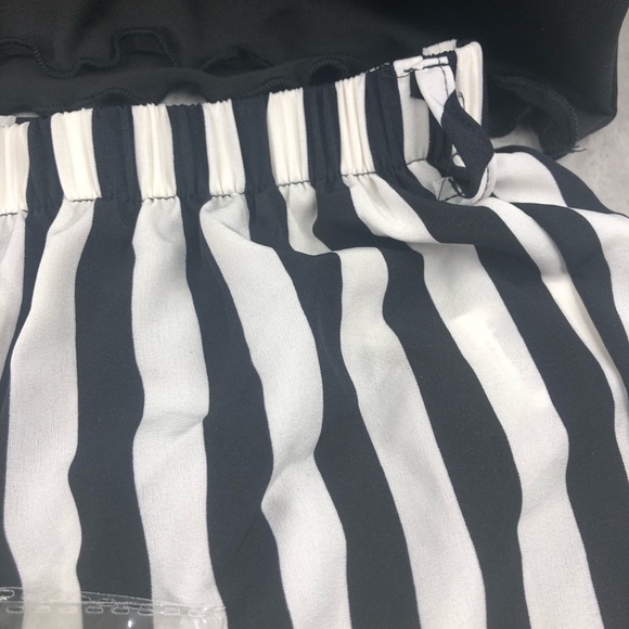 2pc Girl “Meow” Outfit With Belt | Black and White Stripes - Picture 8 of 12